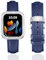 BINLUN Leather Strap Compatible with Apple Watch 45mm 44mm 41mm 40mm Women Leather Band with Glitter Diamond Rhinestone Case Compatible with iWatch Series 9/8/7/SE2/SE/6/5/4（40mm，Blue）