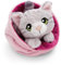 NICI Little Paws Kuscheltier Katze 12cm grau getigert im pinken Körbchen - Flauschiges Stofftier, Plüschtier zum Kuscheln, Spielen und Liebhaben - 61331