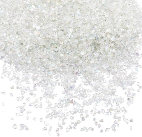 SUNNYCLUE 1 Box 200 g Zerstoßenes Glas Zerbrochene Glasstücke Unregelmäßige Kristallsplitter Klare Flocken Pailletten Kleine Klobige Flocken Pailletten Für Nagelkunst Kunstharzhandwerk DIY Vasenfüller
