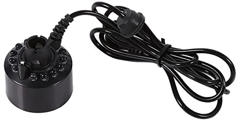 TOWEBOORY Mist Maker, 12 LED Light DC 24V Mini Macchina Nebbia Fontana d'Acqua Stagno Macchina della Nebbia Atomizzatore Umidificatore per Fontana d'Acqua Stagno roccioso