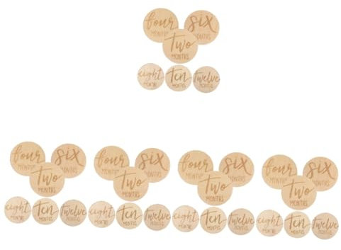 TOYANDONA 30 Stk -monatskarte Neue Babykarte Monatliche Meilensteinkarten Monatliche Meilenstein-discs Anzeichen Für Babymonate Neugeborene Zeichen Etiketten Hölzern