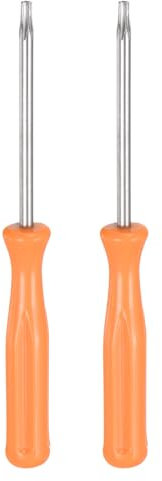 QUARKZMAN 2 Piezas Destornillador Torx T9H de 4 de Longitud de Acero al Carbono No Magnético con Cabeza de Estrella de Seguridad de 6 Puntos y Mango Antideslizante, Amarillo