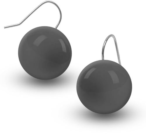 Soul-Cats 1 Paar Kugel Ohrringe aus Acryl für Damen, Mädchen in der Farbe: grau