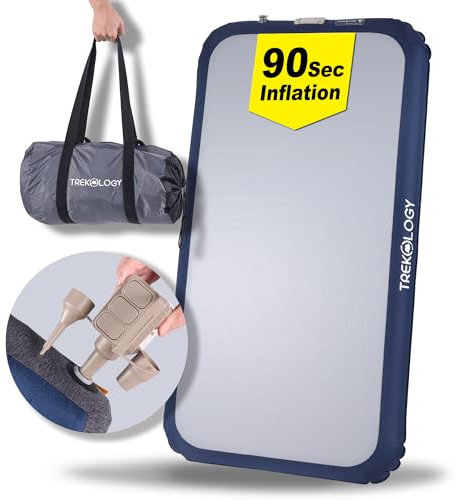 TREKOLOGY Air Mattress with Rapid DC Pump – Durable, Leak-Proof Airbed for Home & Outdoor Use – Compact, Portable, Inflates in 1.5 Minutes – Comfort for Camping, Travel & Guests