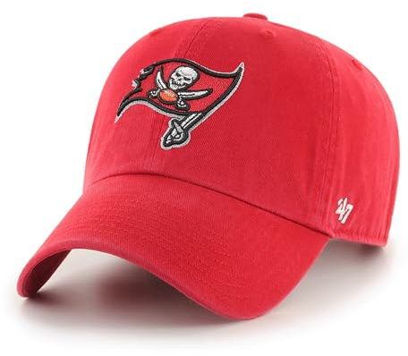 47 Tampa Bay Buccaneers NFL Clean Up Unisex Baseball Cap, Adjustable, Team Badge, Red