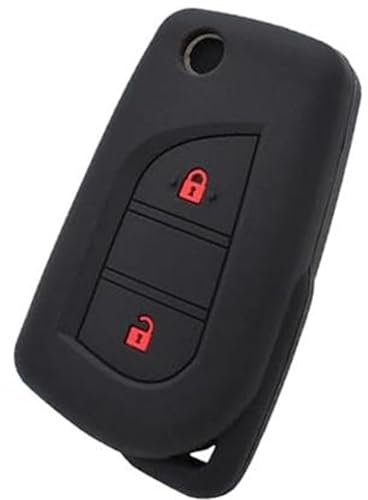 MUEOSI Car Key Fob, for Toyota, Yaris Aygo, for Peugeot, 108, for Citroen, C1 Silicone Remote Key Case Fob Shell Cover Skin Jacket Sleeve car key shell