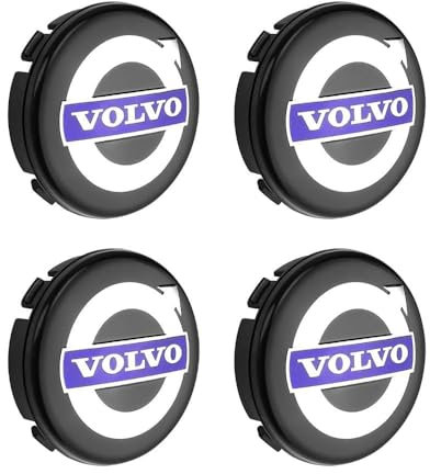 ZYJZXL188 4 Stück Auto Radnabenkappen für Volvo 64 mm, Wheel Caps Wasserdicht Nabendeckel Radnabenabdeckung Radkappen Dekoration Abzeichen Zubehör,A