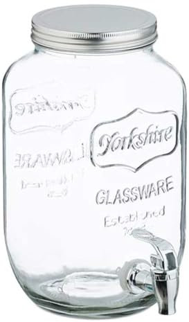 Tradineur Barattolo Dispenser con Rubinetto Volga Capacità 8 Litri Ideale per Celebrazioni, Eventi o Uso Domestico - 32x20x24cm