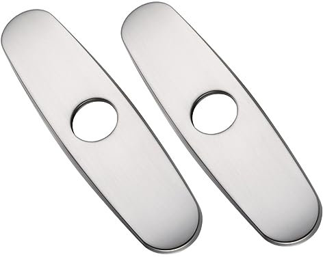 HOMSFOU 2 Stück Wasserhahn Deckplatte 8 Zoll für Spülbeckenloch Abdeckung Rostfrei Galvanisierte Oberfläche Küchenzubehör Dekorativ und Langlebig