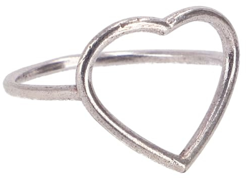 GURU SHOP Zarter Messing Modeschmuck Herz-Ring, elegant und zeitlos | Elegante Herz-Silhouette, minimalistisches Design, perfekt zum Kombinieren, für Frauen geeignet.