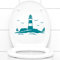 Grandora WC Aufkleber Leuchtturm mit Segelschiffen I Kupfer (BxH) 25 x 16 cm I Wandtattoo Toilette Wandaufkleber Badezimmer Aufkleber Klo Sticker W5330