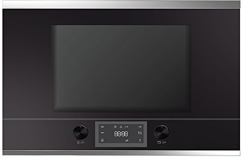 Küppersbusch MR6330.0S2 Einbau-Mikrowelle, Glas/Metall, Schwarz, Design-Kit Black Chrome beiliegend