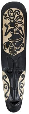 Große Afrikanische Maske, Holz, Schwarz