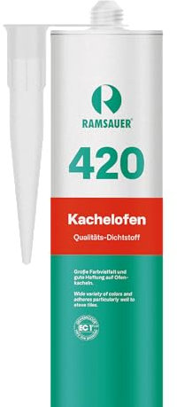 RAMSAUER 420 Kachelofen (Vogelbeere) - 310ml Kartusche, Verfugen von Kachelofen & Granitofenplatten, Anschlussfugen von Kachel (-Fliesen) zum Mauerwerk, Verfugung zwischen Kamineinsatz und Mauerwerk