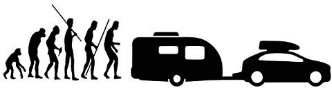 Coole-Fun-T-Shirts Camping Evolution Wohnwagen Aufkleber Evo Caravan (schwarz, 44x11cm)