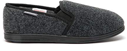 DUNLOP House Slippers for Men Memory Foam Indoor Home Bedroom Comfortable Fleece