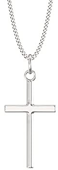 Aeon Crucifix Cross Necklace - 925 Sterling Silver | Adjustable 16-18 Inch Chain | Polishing Cloth Included | Gifts for Religious Occasions (Plain Crucifix)