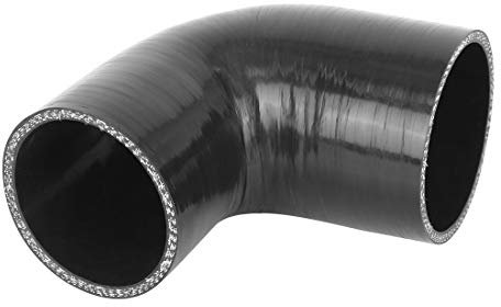X AUTOHAUX Silikonverbinder Silikonschlauch Verbinder 90°Bogen/Verbinder Ø63-76mm Schwarz Universal für Auto