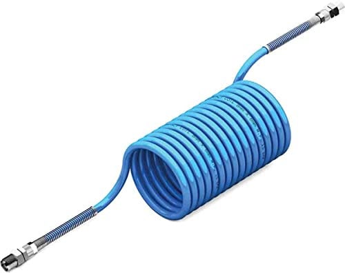 RS PRO Serie EC PA Spiralschlauch Blau mit BSP 1/4 Außengewinde Anschluss, Innen-Ø 8mm x 2.5m