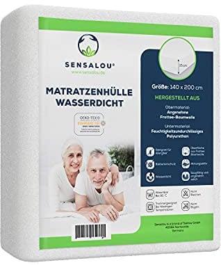 Sensalou Matratzenbezug Reissverschluss Encasing für Allergiker - 140 x 200 cm