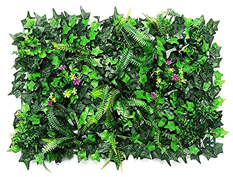 Ssiepe artificiale, pianta artificiale per prato, protezione dai raggi UV, sfondo da parete verde, per casa, giardino, matrimonio, ghirlanda da giardino, 60 x 40 cm (Green-B)