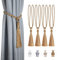 Dalababa 4 Stück Vorhanghalter Raffhalter Gardinenhalter Polyester Baumwoll Seil mit Quaste Vorhang Tiebacks Dekorative Fenster Einfarbig Gardinen Zubehör,Gelb