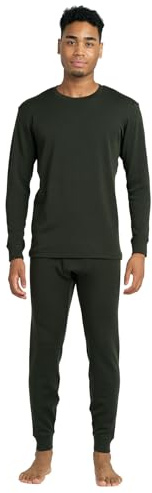 LAPASA Ensemble de sous-Vêtements Thermiques Homme en Laine Mérinos 100% Naturelle Sport Chaud Léger Pantalon Bas et Haut Maillot de Corps Automne/Hiver M126 Vert (Très Chaud) M
