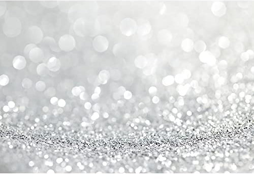Aoihrraan 3x2m Silber Glitter Hintergrund Glänzend Pailletten Flecken Abstrakt Verschwommen Bokeh Lichthöfe Fotografie Hintergrund Abschlussball Party Kinder Geburtstag Baby Dusche Foto Prop