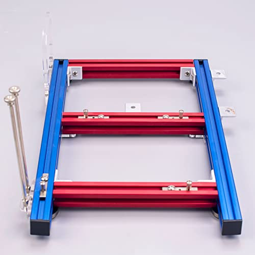 Dpofirs ITX Computer Open Case Bracket, ITX PC Test Bench Open Air Frame Overclock Case Computer Mount Aluminium Chassis Support Grafikkarte(Blau Rot)