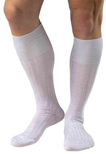 Calze Sanitarie Filo di Scozia (6 paia) Uomo Lunghe Senza Elastico (42/44, 6 paia (Bianche))