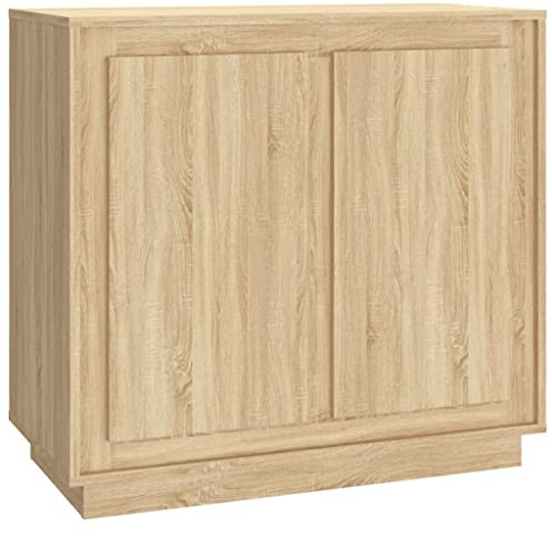 vidaXL Sideboard, Kommode mit 4 Fächern, Highboard Wohnzimmerschrank mit Türen, Schrank Anrichte Beistellschrank, Sonoma-Eiche Holzwerkstoff
