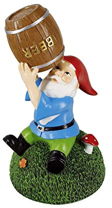Garden Gnomes Drinking Beer - Miniature Resin Garden Gnomes - 6 Inch Funny Garden Outdoor Decorations and Lawn Ornaments
