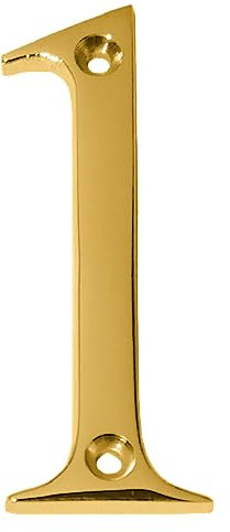 Clio 3-Inch Solid Brass Mailbox Numbers House Numbers For Outside, Address Plaques for House Numbers, Outdoor Decor (Number 1, Polished Brass)