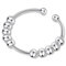 925 Sterling Silber Anxiety Ring Verstellbar Ring Damen Angstring Zappel mit Perlen Spinner Schmuck Geschenke Anti Stress für Frauen Mädchen Offener Stapelbar
