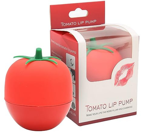 Silikon Lippenverstärker, Tragbar Tomatenförmiger Lippenauffüller, Tomatenförmiges Lippenauffüllgerät tragbares Schmollmund Werkzeug aus lebensmittelechtem Silikon für Lippen(rot)