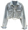Jeansjacke Damen,Damen Jeansjacke Mit Schweren Nieten Vintage Stil Ausgefranste Nagelperlen Kurze Jeans Oberteile Maßgeschneiderter Stretch Jeansmantel Mit Trucker Knopf Strickjacke Abgeschnittene J