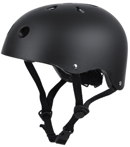 LeapBeast Casco Skate Casco Bicicleta con Certificado CE Unisex Adultos Hombres y Mujeres Multi-Deporte para Ciclismo, Skate, Patinaje (Negro, Small)