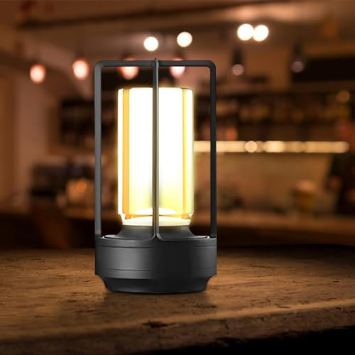 DZAY LED Tischlampe Kabellos aus Kristall Lampe,Romantische Luminous Kristall Laterne USB Wiederaufladbare LED Laterne Tischlampen für Restaurant Schlafzimmer Bar Tischleuchte Tischdekoration