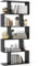 CASART 5/6 Tier Wooden Bookcase, Free Standing Shelving Stand Rack, S-Shaped Bookshelf Storage Display Unit (Black,70 x 24 x 158cm)
