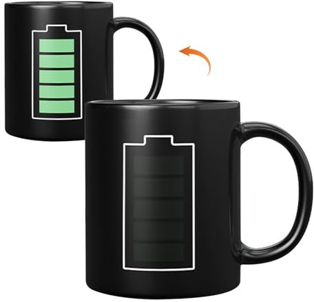 CENMOO Thermobecher Kaffee, Festliche Neuheit, Riesiger Akku Becher, Kaffeebecher Mit Ladebatterie Thema, Foto Kaffeetassen Für Kollegen, Familie, Beste Freunde, Einweihungsgeschenk, Männer, Frauen