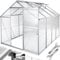 tectake® Serre de Jardin en Aluminium Polycarbonate pour Potager Exterieur Serre de Jardin pour Hivernage Tente Abri pour Les Plantes Serre à semis Jardinage - 250x185x195 cm