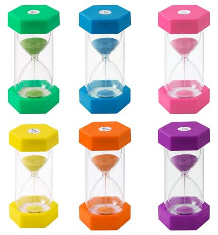 6 Stück Bunter Sanduhren für Kinder,Buntes Sanduhren Set 1/3/5/10/15/30 Minuten,Zeitmesser Sanduhren für das Leben der Kinder,Lernen,Spiel Timing,Kreative Geschenke
