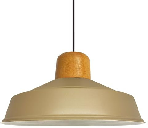 bamyum Asletl Pendelleuchte Esstisch Holz Ø41 cm, Hängelampe Esstisch Holz, Hängelampe Industrial Vintage, Küchenlampe Hängend Vintage, Wohnzimmerlampe Pendelleuchte Beige Metall Küchenlampe Hängend