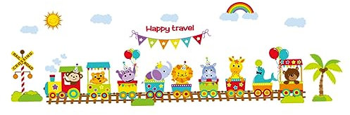 ibasenice Cartoon-Wandaufkleber kinderzimmer wandsticker wall stickers for room Wandtattoo für Kinder aufkleber kinder Tieraufkleber wandtattoo zug niedlich Wandgemälde Bahn Wandtattoos