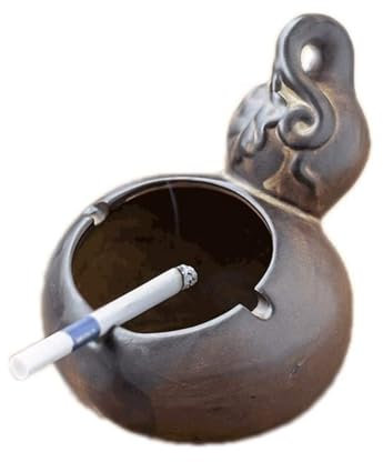 Cendriers Cendrier à cigarettes multifonctionnel rétro à double usage en céramique coupe-vent avec couvercle for bureau à domicile Stockage de Bureau (Color : Gourd Ashtray)