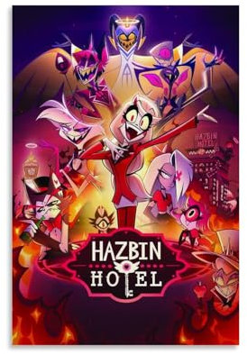 Hazbin Hotel-Anime-Poster, Kunstdekoration, Wandposter, Dekoration, Innenposter, Druckdekoration, Bar, Restaurant, Dekoration, Ästhetik, Poster, Wohnzimmer, Poster, 30 x 45 cm, ungerahmt