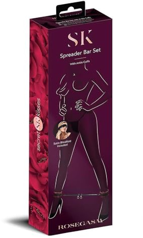 Secret Kisses Rosegasm Spreader Bar Set With Ankle Cuffs Black One Size