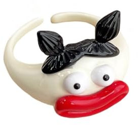 Ruarby Einzigartige hässliche Puppe inspiriert Ringe, Schmuck, modische Fingerringe für Frauen, Ornament, Silikon-Accessoire, bequeme Passform, Wie beschrieben