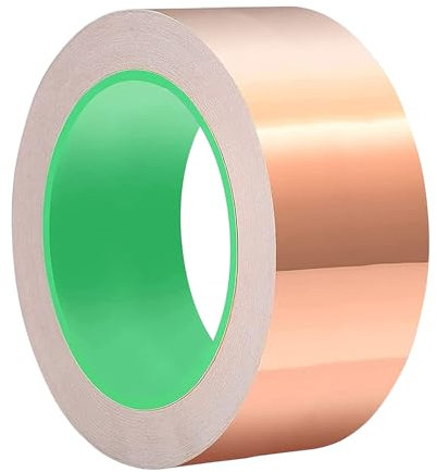 ALI2 Nastro Di Rame Nastro Nastro,Nastro Adesivo In Rame Conduttore Doppio Lato ,Nastro Adesivo In Foglio Di Rame Per Riparazioni Elettriche,Messa A Terra,Emi Schermatura Nastro Adesivo (50mmx20m)
