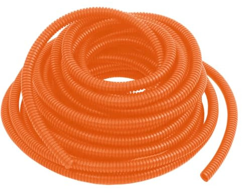 MOCNT Tubo Corrugato Flessibile Auto Chiuso Tubo Guaina Isolante Protettivo Cavo Filo per Guaina Ondulata Cavi Elettrici Gestione Arancione Esterno 8mm Lunghezza 3Metri